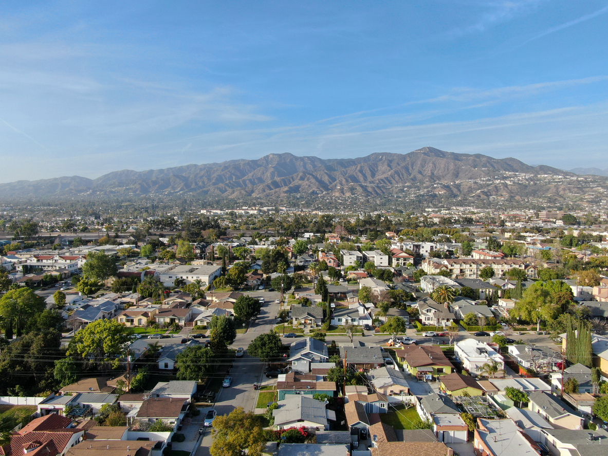 Areal View of Downtown Glendale, Los Angeles