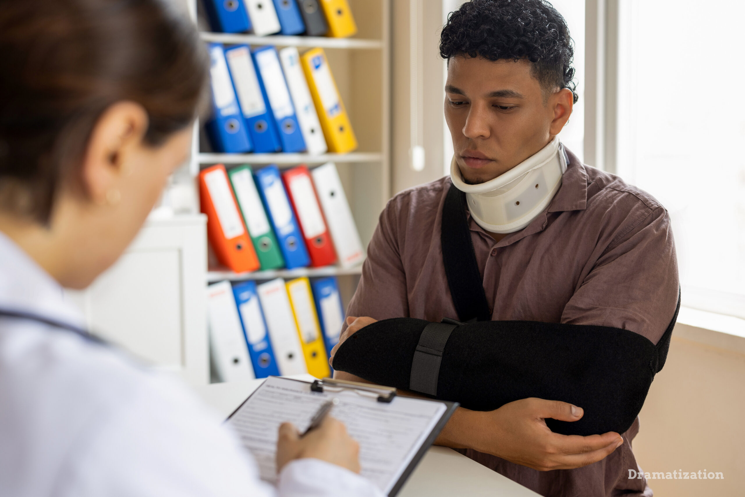 A personal injury client at the doctors office