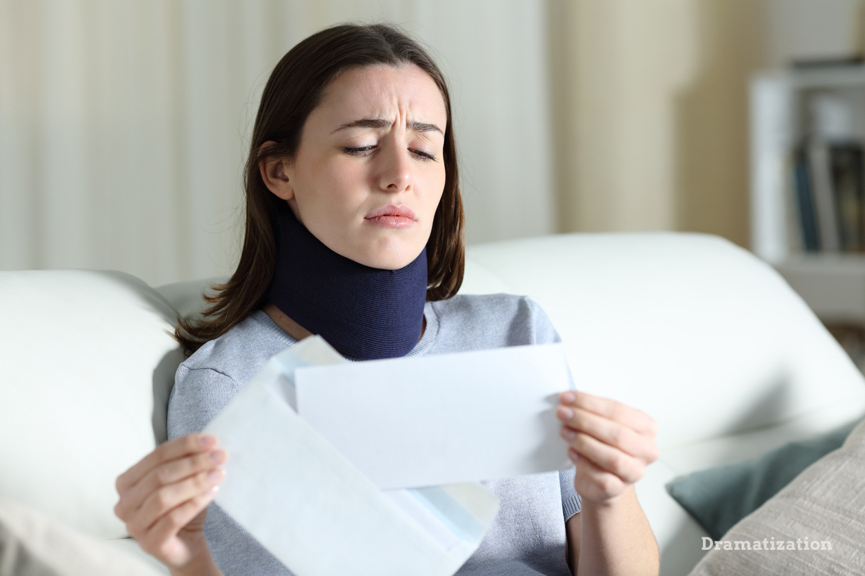 Woman opening envelope from personal injury case